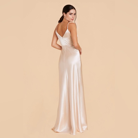 Elegant Champagne Satin Slip Dress - Picture 3 of 3